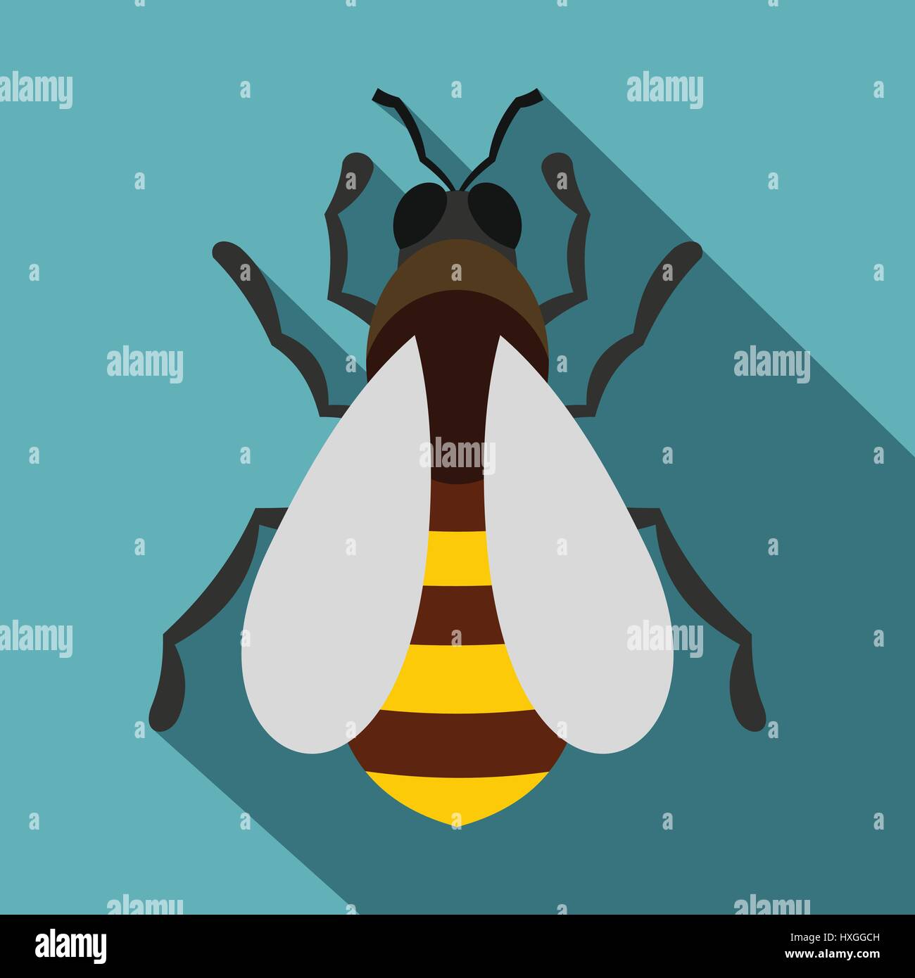 Bee icon, flat style Stock Vector Image & Art - Alamy