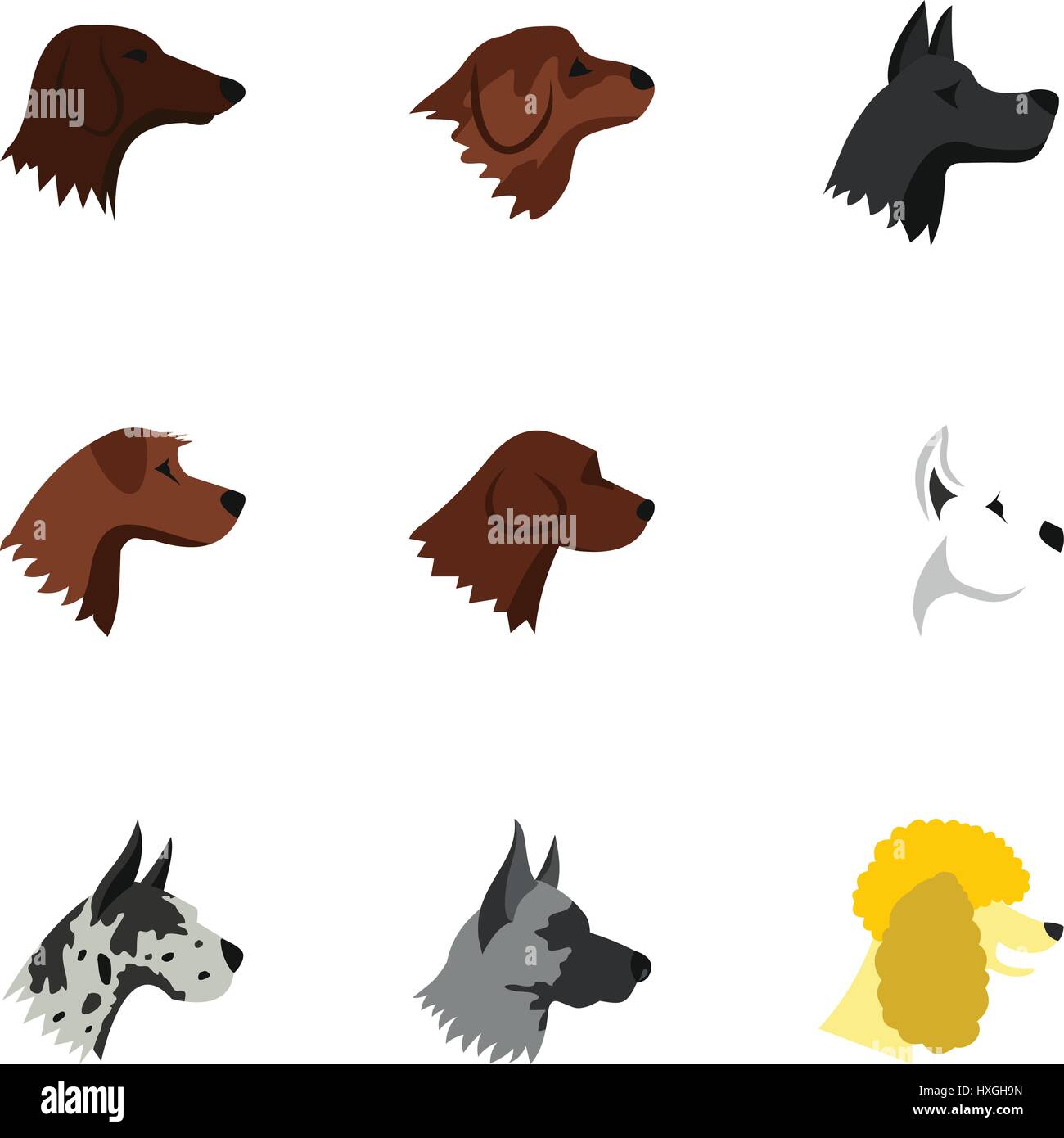 Types of dogs icons set, flat style Stock Vector Image & Art Alamy