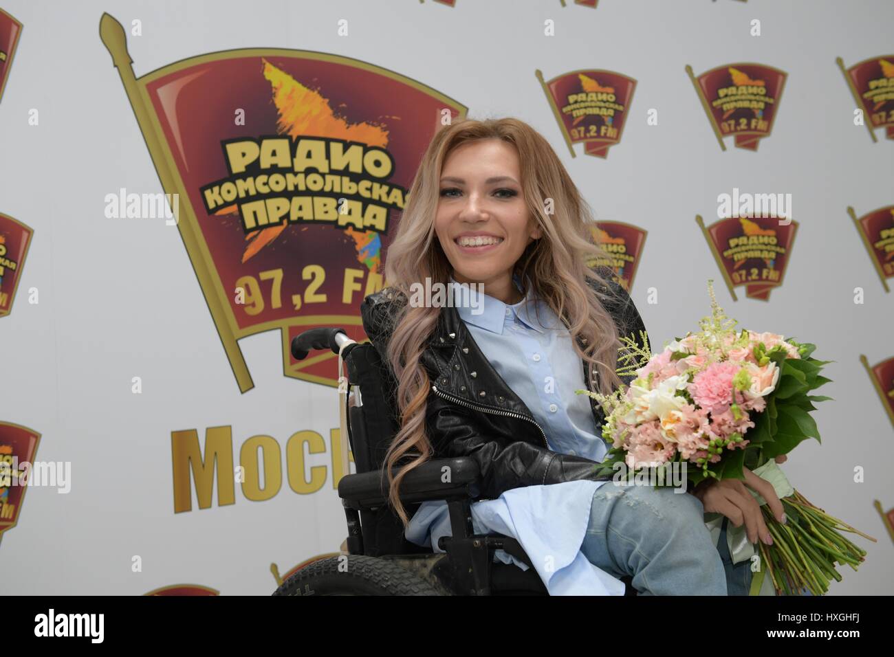 Russia's representative at Eurovision 2017, singer Yulia Samoilova ...