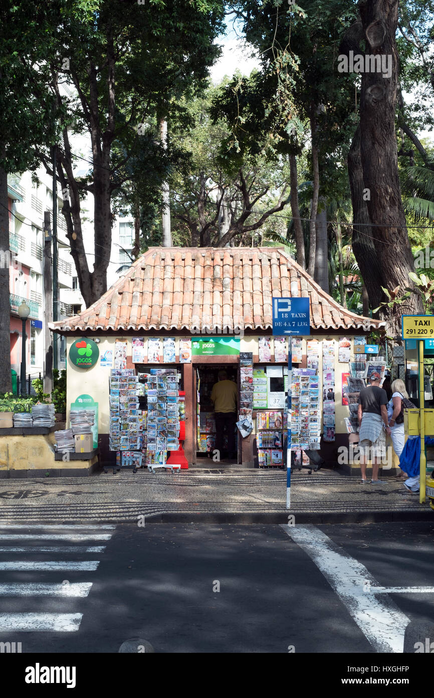 Newsagent postcard and lottery sales shop in Funchal Madeira Stock Photo