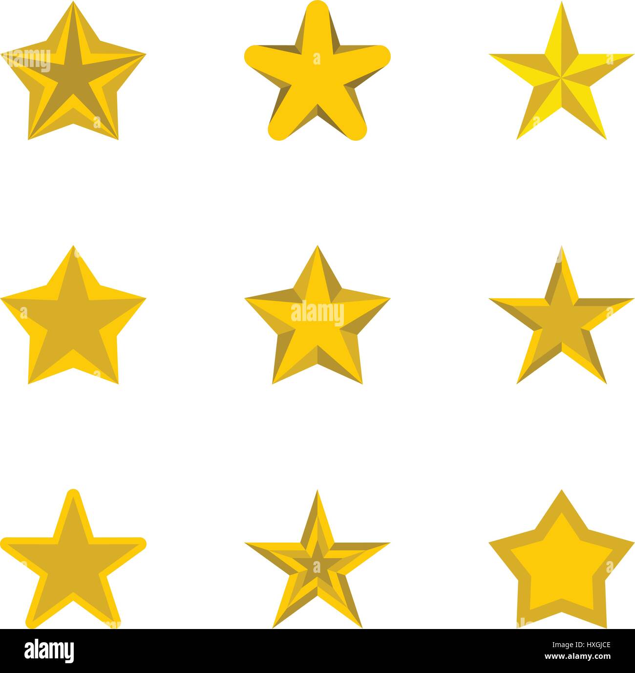 Five-pointed star icons set, flat style Stock Vector Image & Art - Alamy
