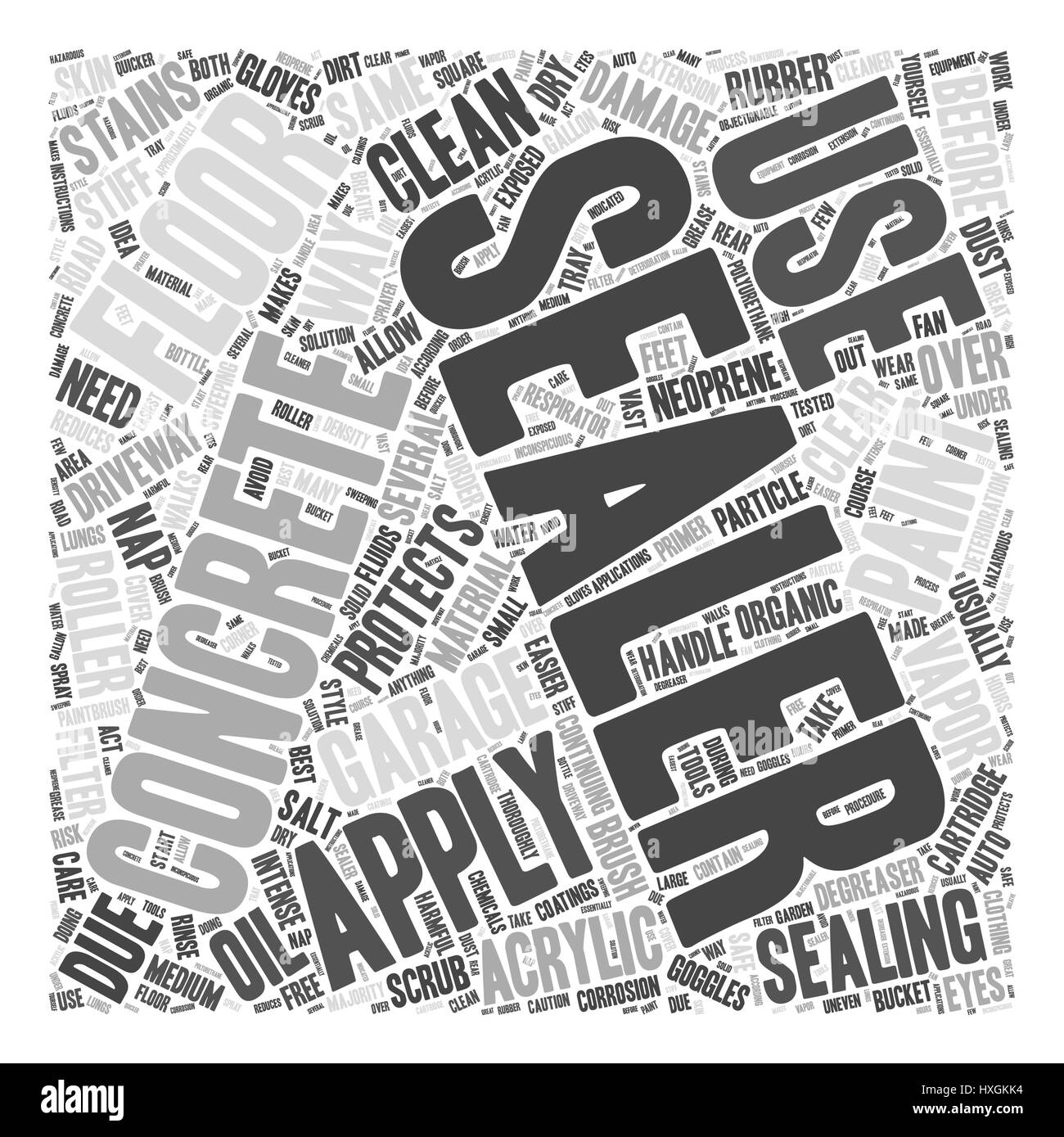 Sealing A Garage Floor Word Cloud Concept Stock Vector Art