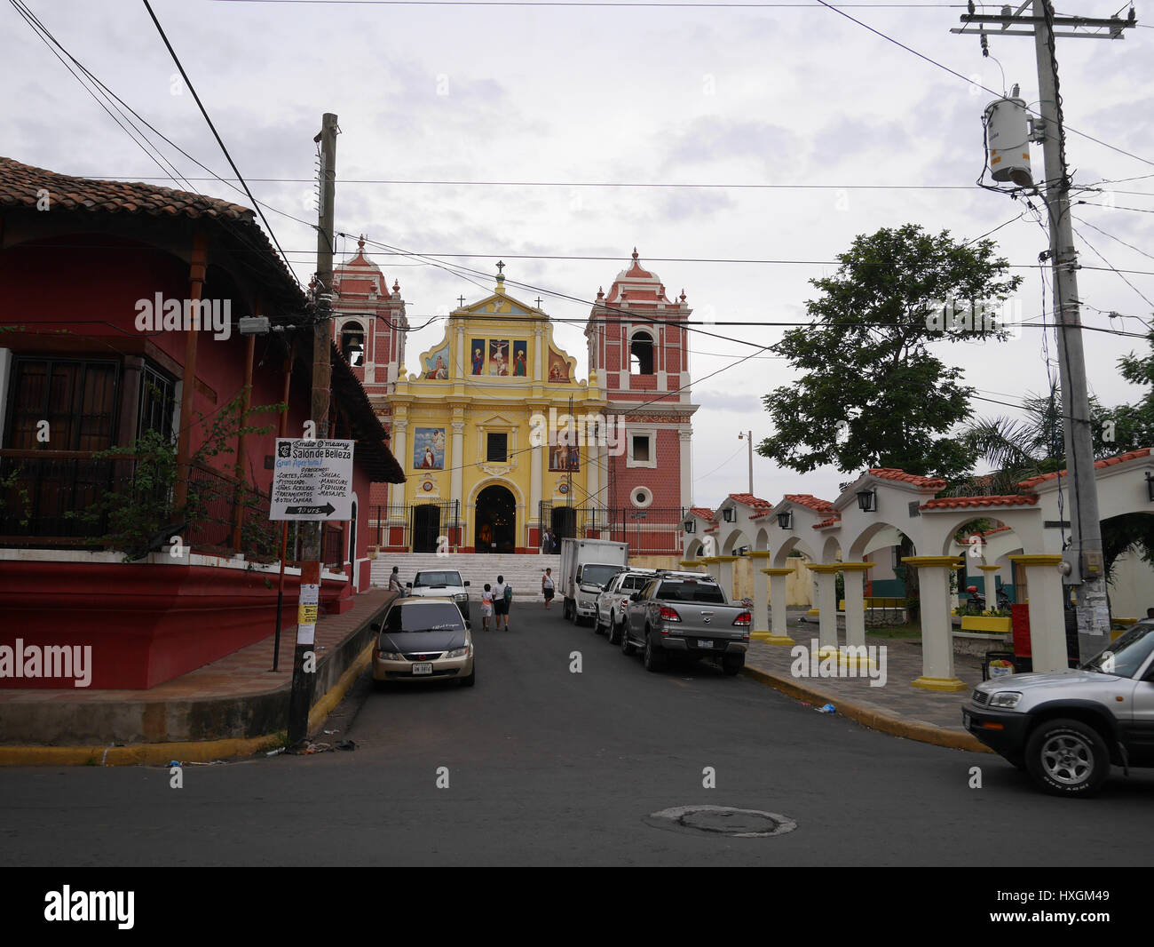 El Calvario Church In Leon, Nicaragua. Colorful culture Stock Photo Alamy