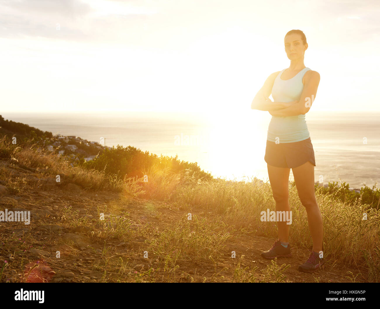 Woman arms crossed silhouette hi-res stock photography and images - Alamy