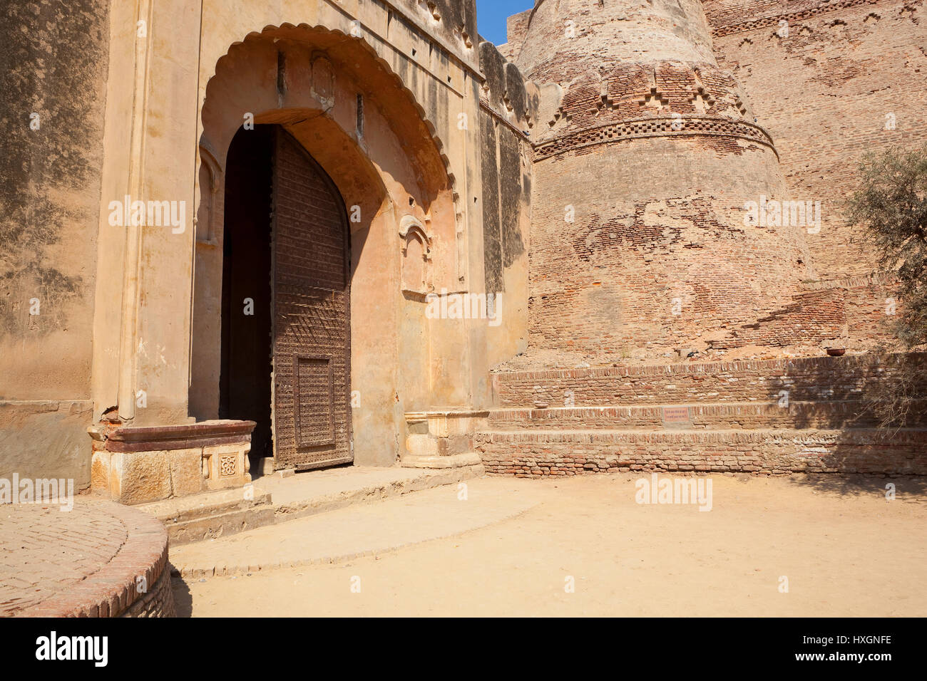 an ornate historical gateway at bhatner fort in hanumangarh city rajasthan india Stock Photo