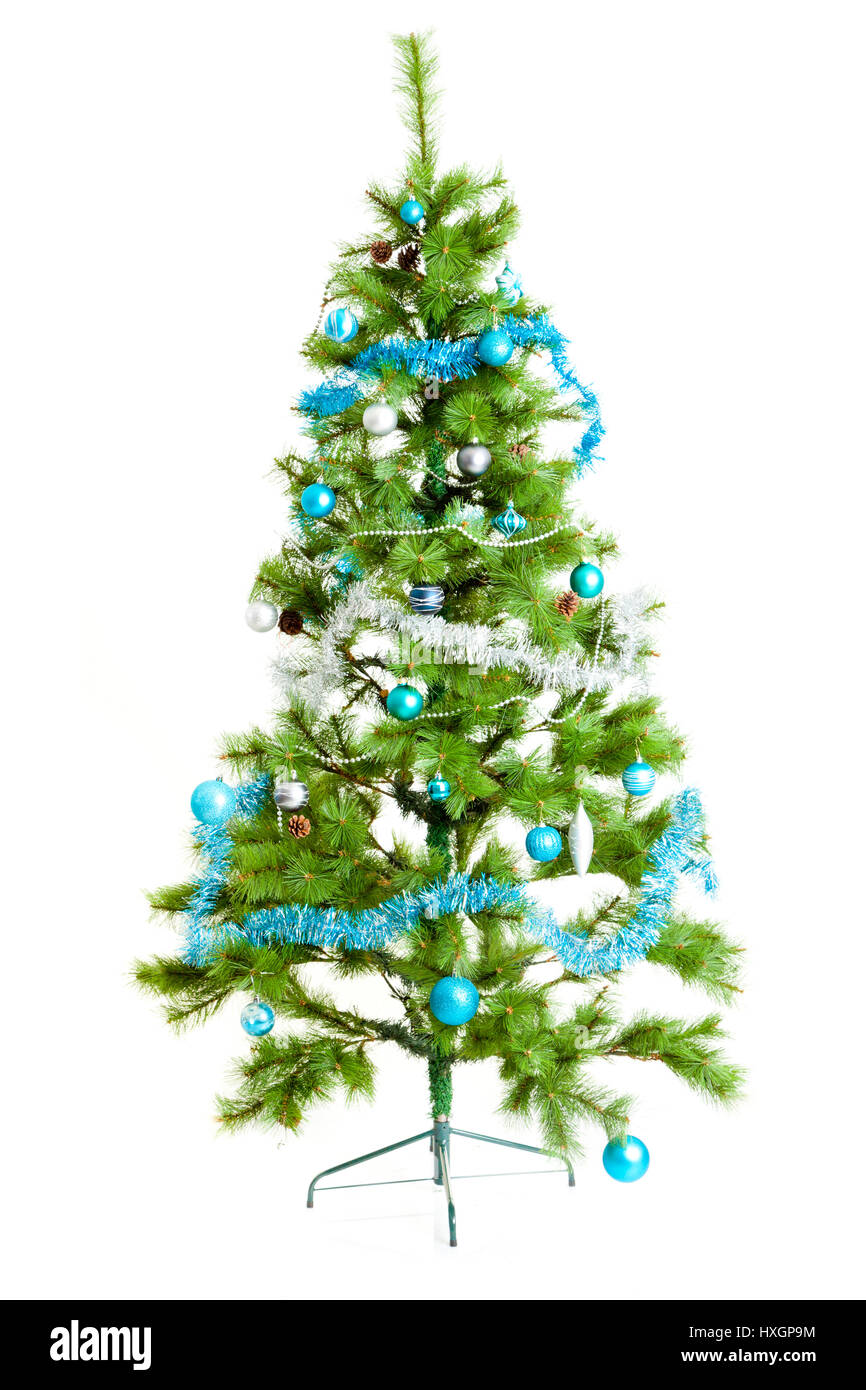 christmas tree isolated on white Stock Photo - Alamy