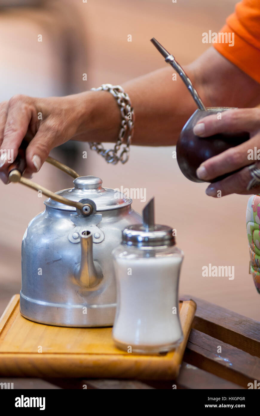 Mate in a traditional south American calabash gourd. Ecuador Uruguay