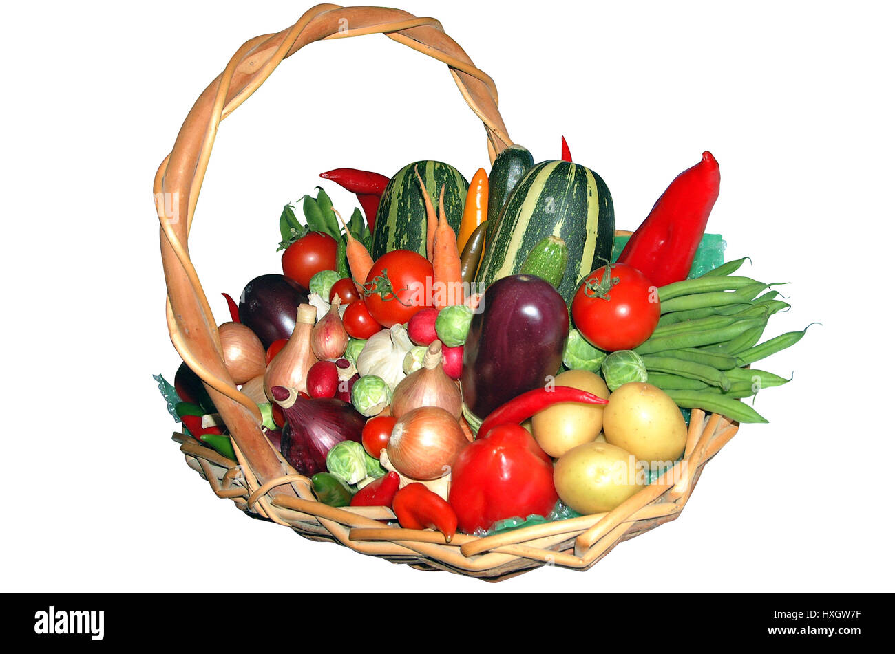 Vegetables in a basket cut out Stock Photo Alamy