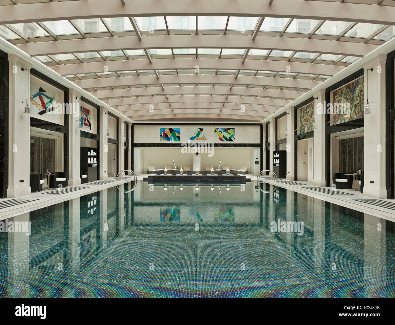 Swimming pool in a luxury Hotel in Moscow Stock Photo