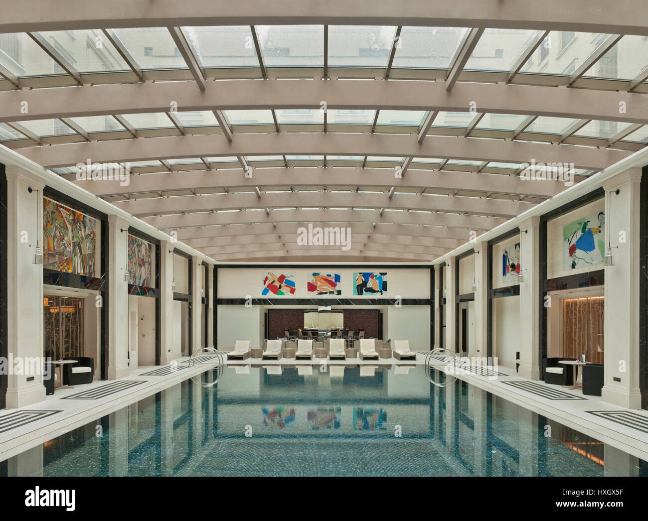 Swimming pool in a luxury Hotel in Moscow Stock Photo
