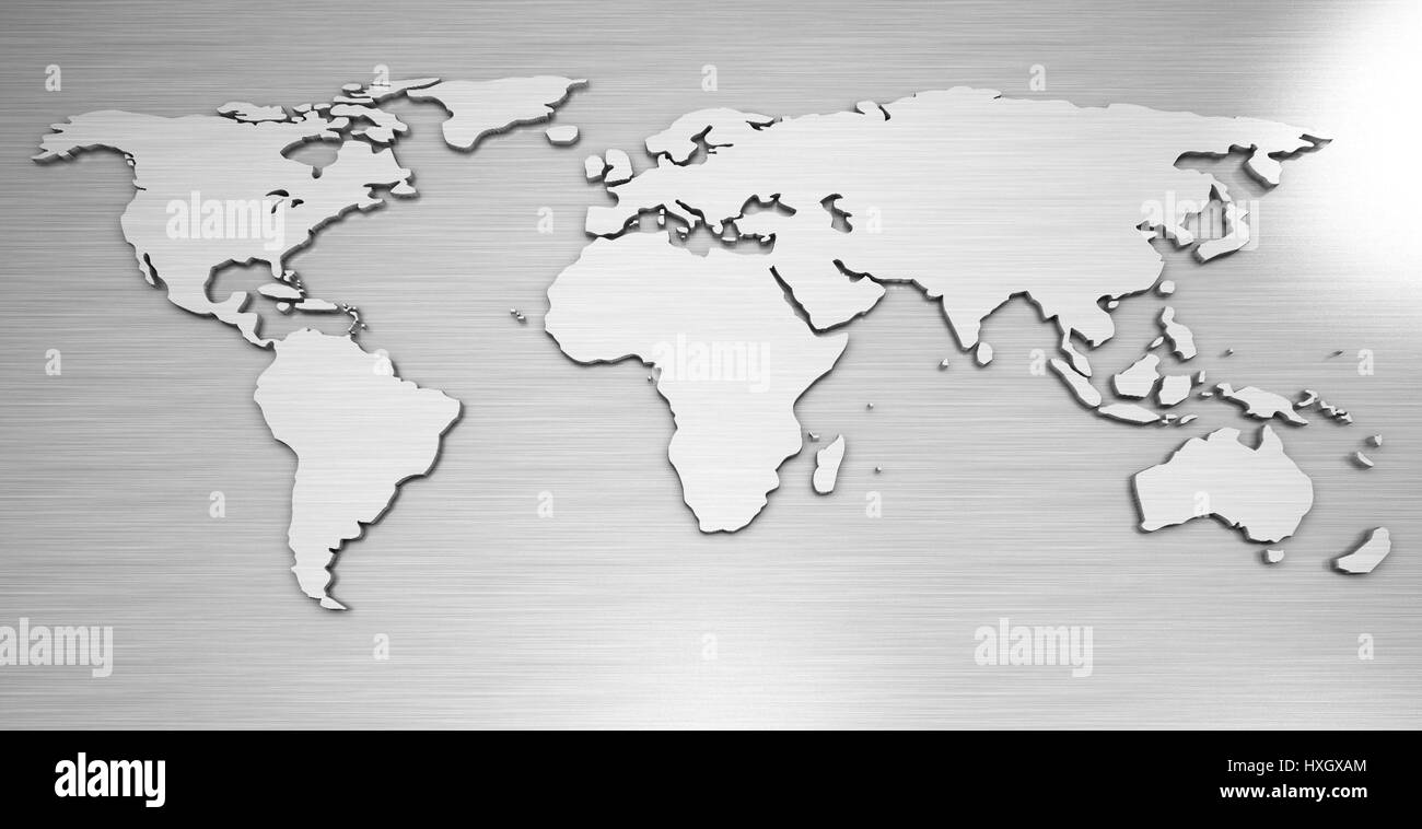 Metal Map Of The World Map