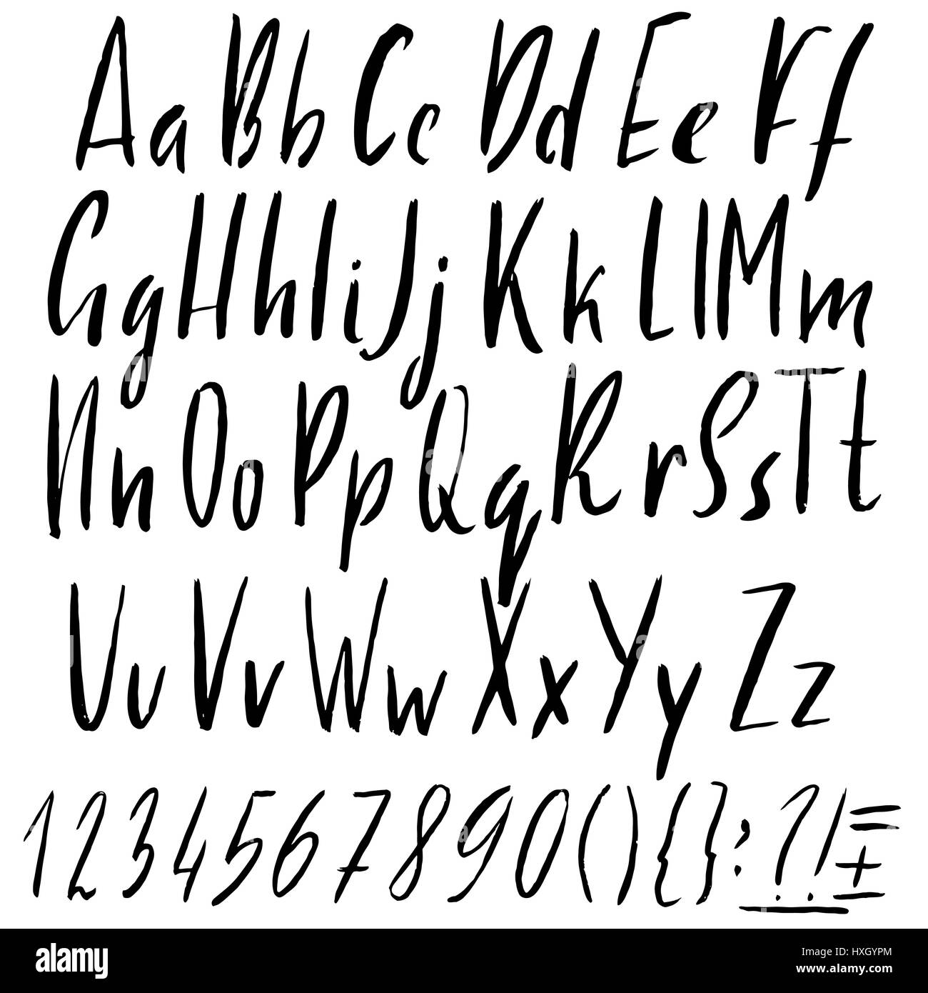 Alphabet Hand Drawn Alphabet Easy Calligraphy Fonts