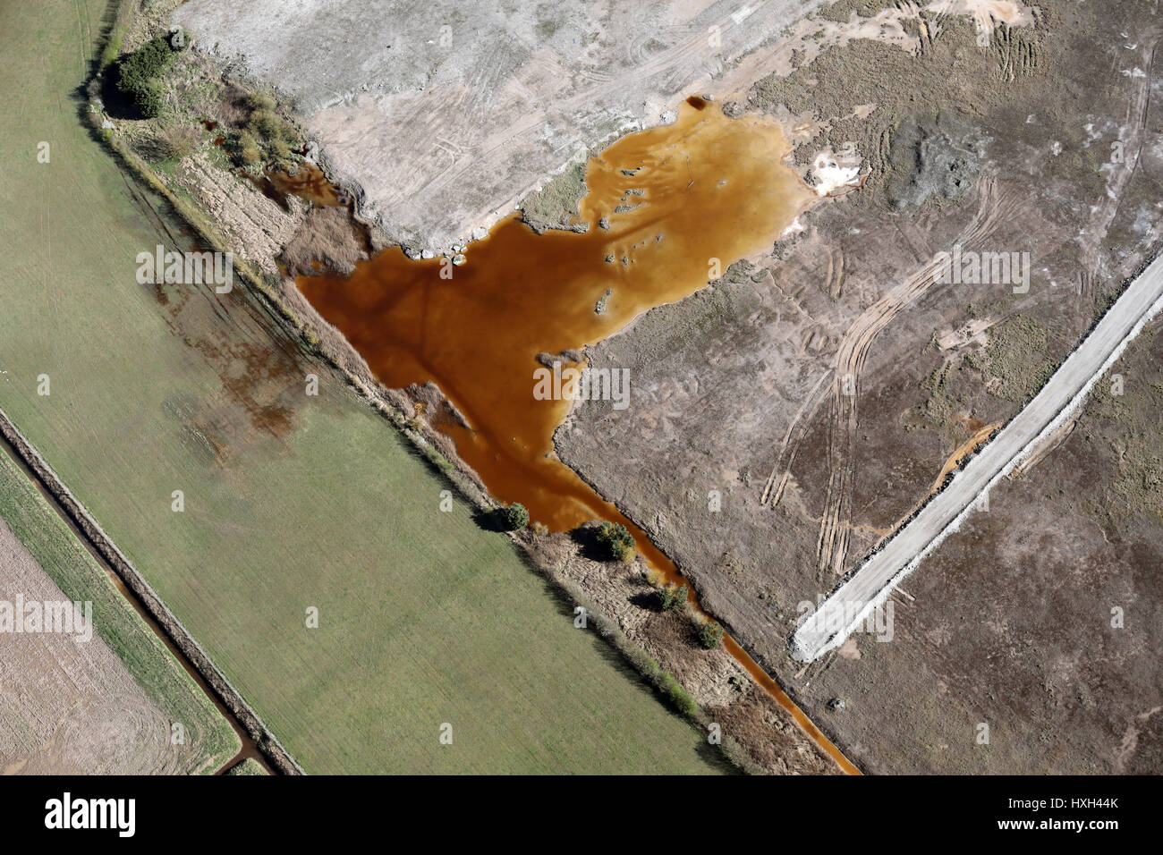 aerial view of chemical works pollution, UK Stock Photo