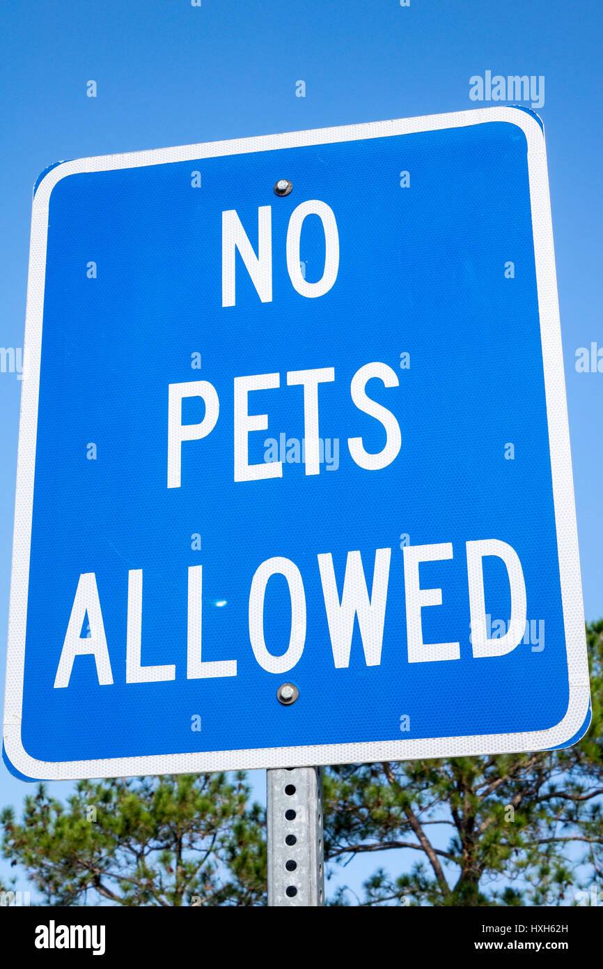 Warning sign, no pets allowed Stock Photo