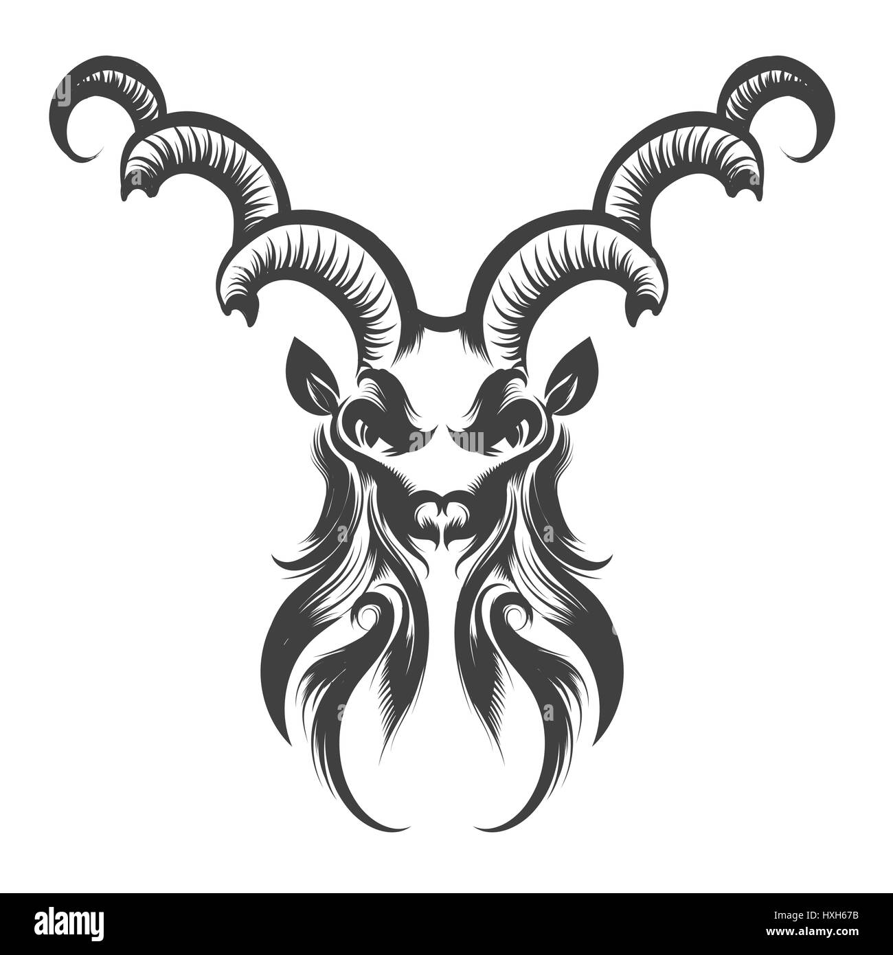 Symbol capricorn zodiac sign vector Black and White Stock Photos ...