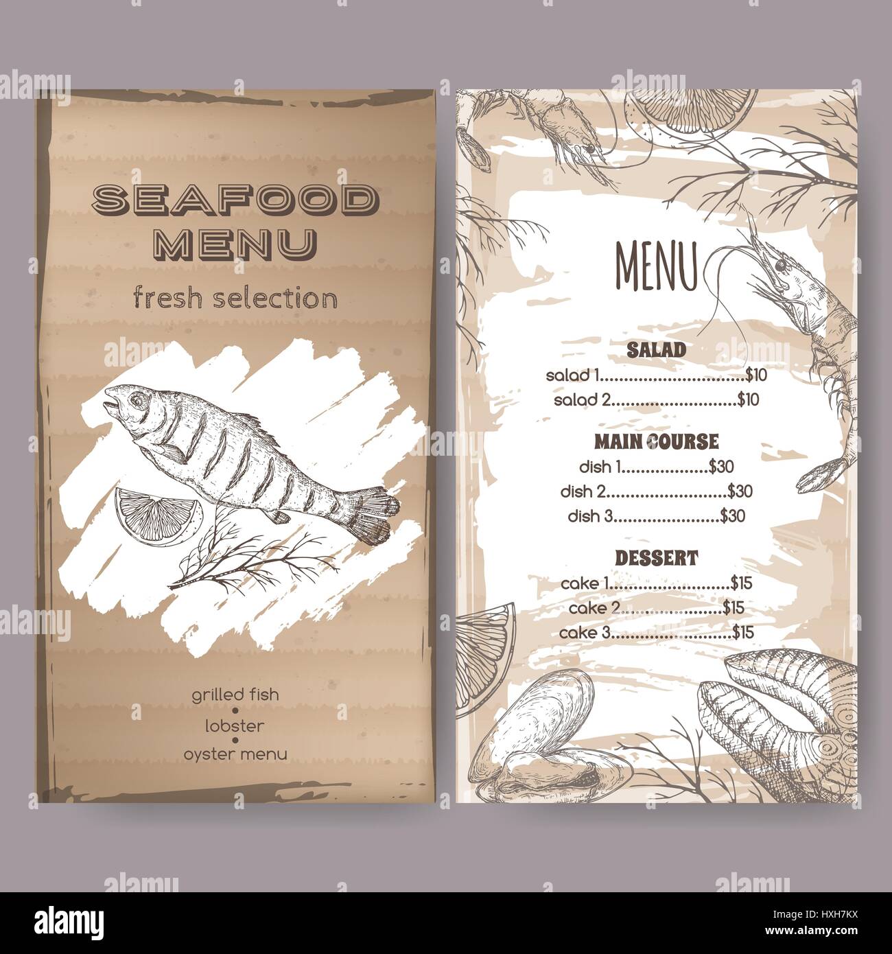 seafood restaurant menu template