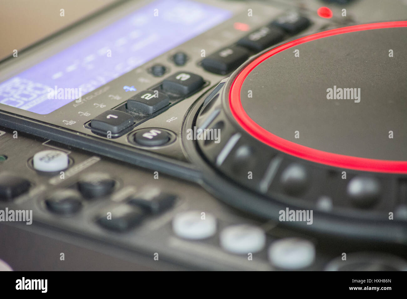 Controls on a professional mp3 player, deejay session Stock Photo Alamy