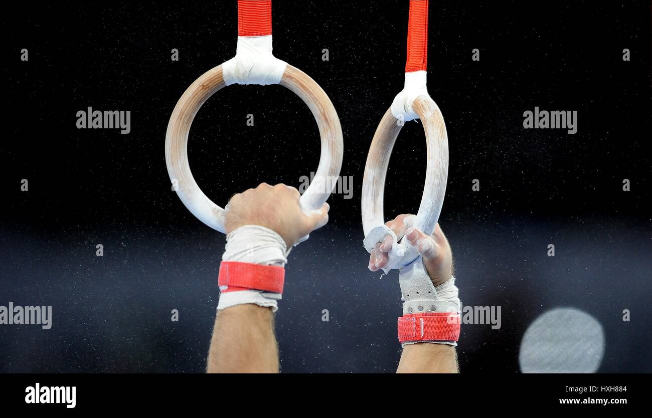 MEN'S RINGS GYMNASTICS ARTISTIC GYMNASTICS ARTISTIC SECC HYDRO GLASGOW SCOTLAND 28 July 2014 Stock Photo