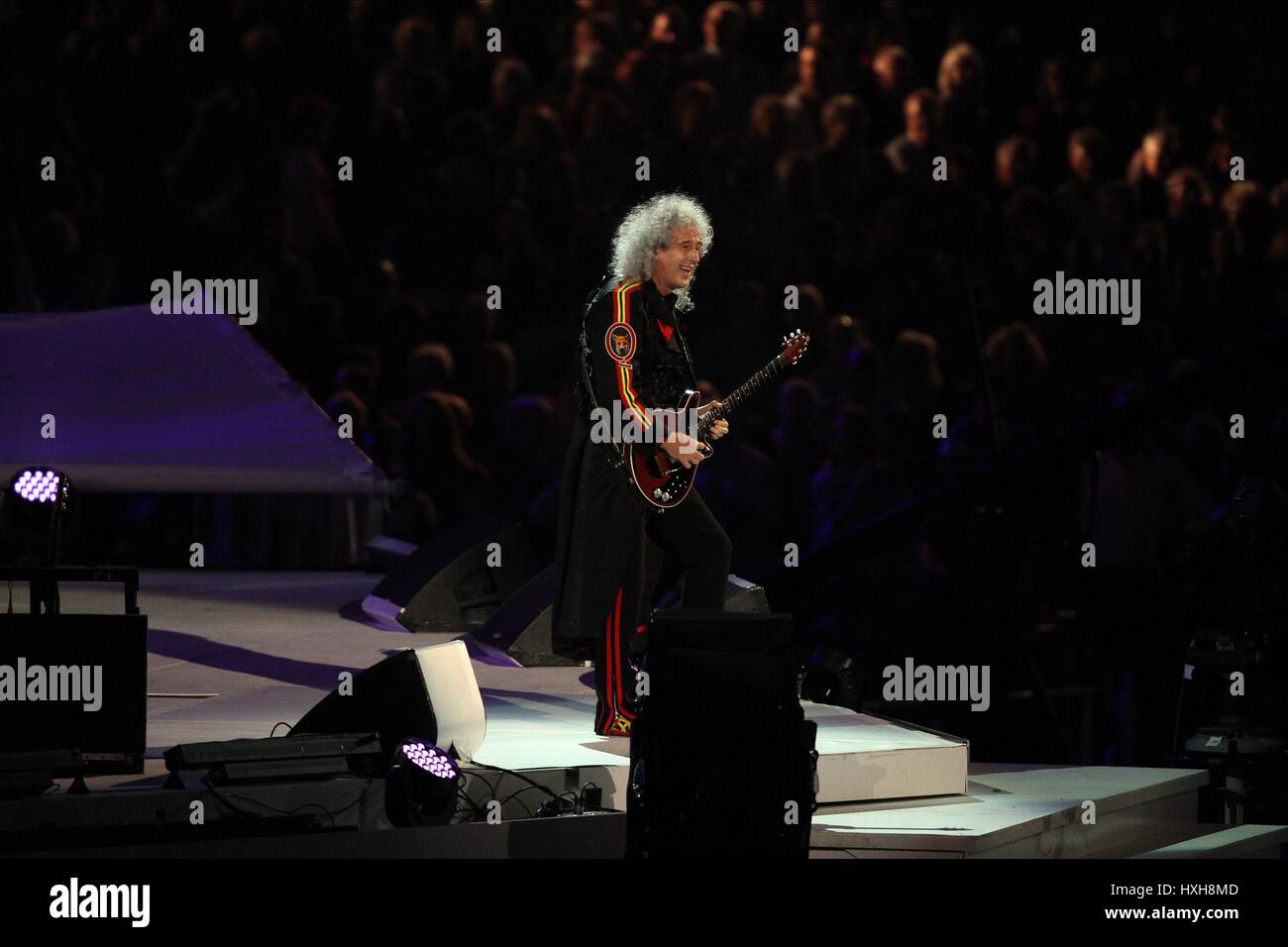BRIAN MAY QUEEN QUEEN STRATFORD LONDON ENGLAND 12 August 2012 Stock Photo
