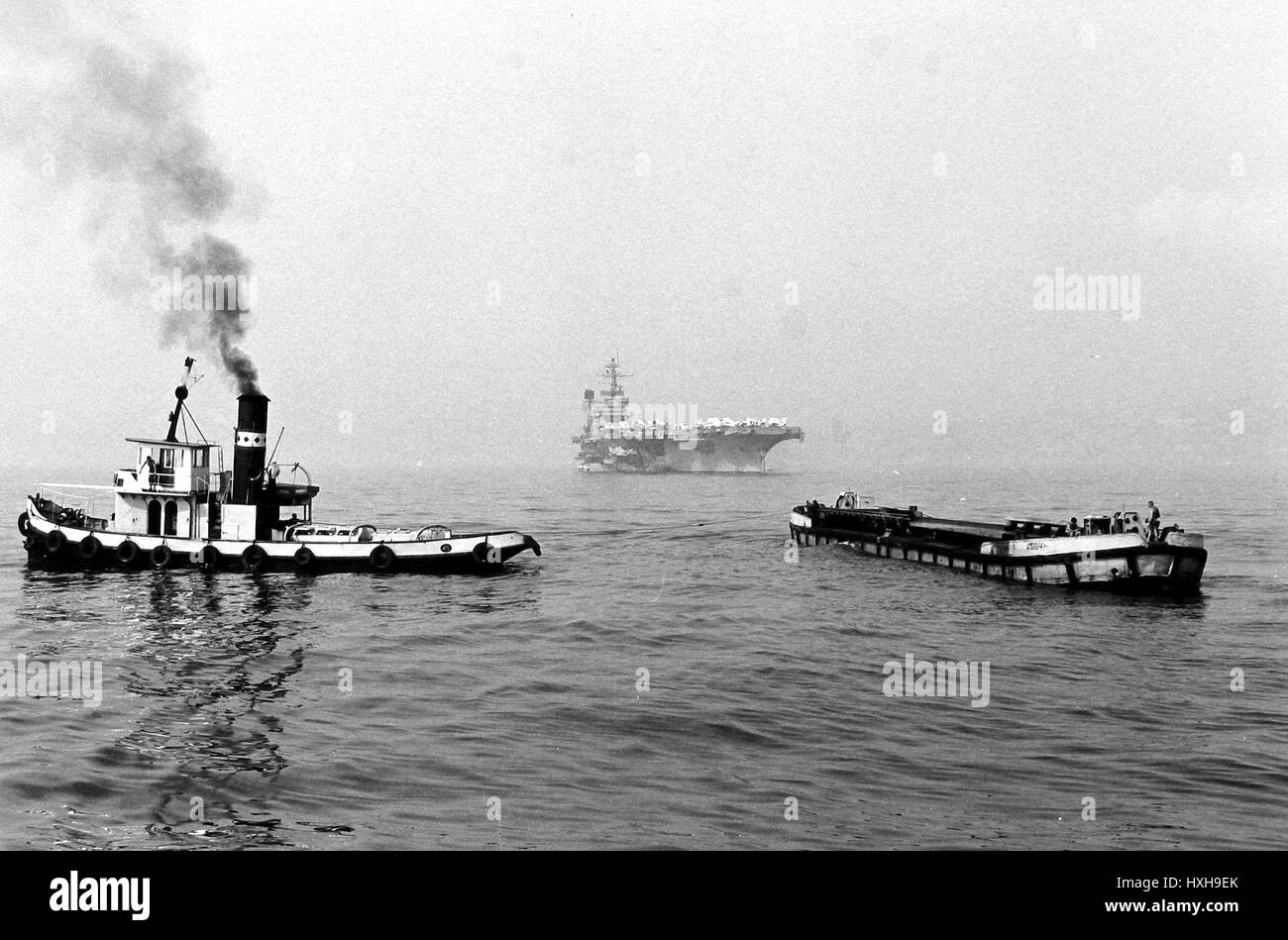Aircraft carrier tug Black and White Stock Photos & Images - Alamy