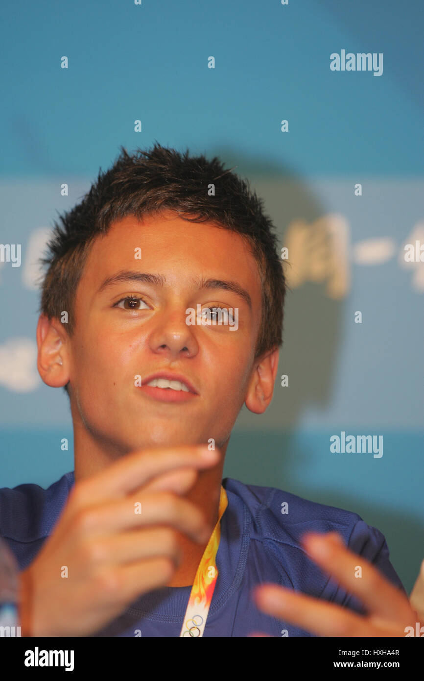 TOM DALEY DIVING PRESS CONFERENCE OLYMPIC STADIUM BEIJING CHINA 08 August 2008 Stock Photo