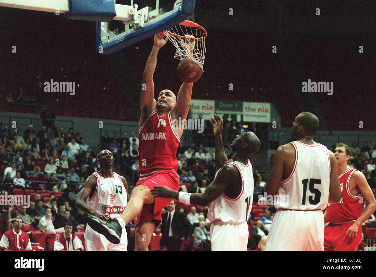 MICHAEL DAHL ANDERSEN SCORES ENGLAND V DENMARK BASKETBALL 25 November
