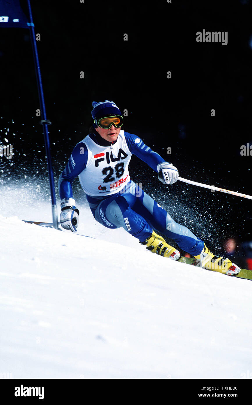 MENS GIANT SLALOM WORLD CHAMPIONSHIPS SWISS 01 February 1987 Stock