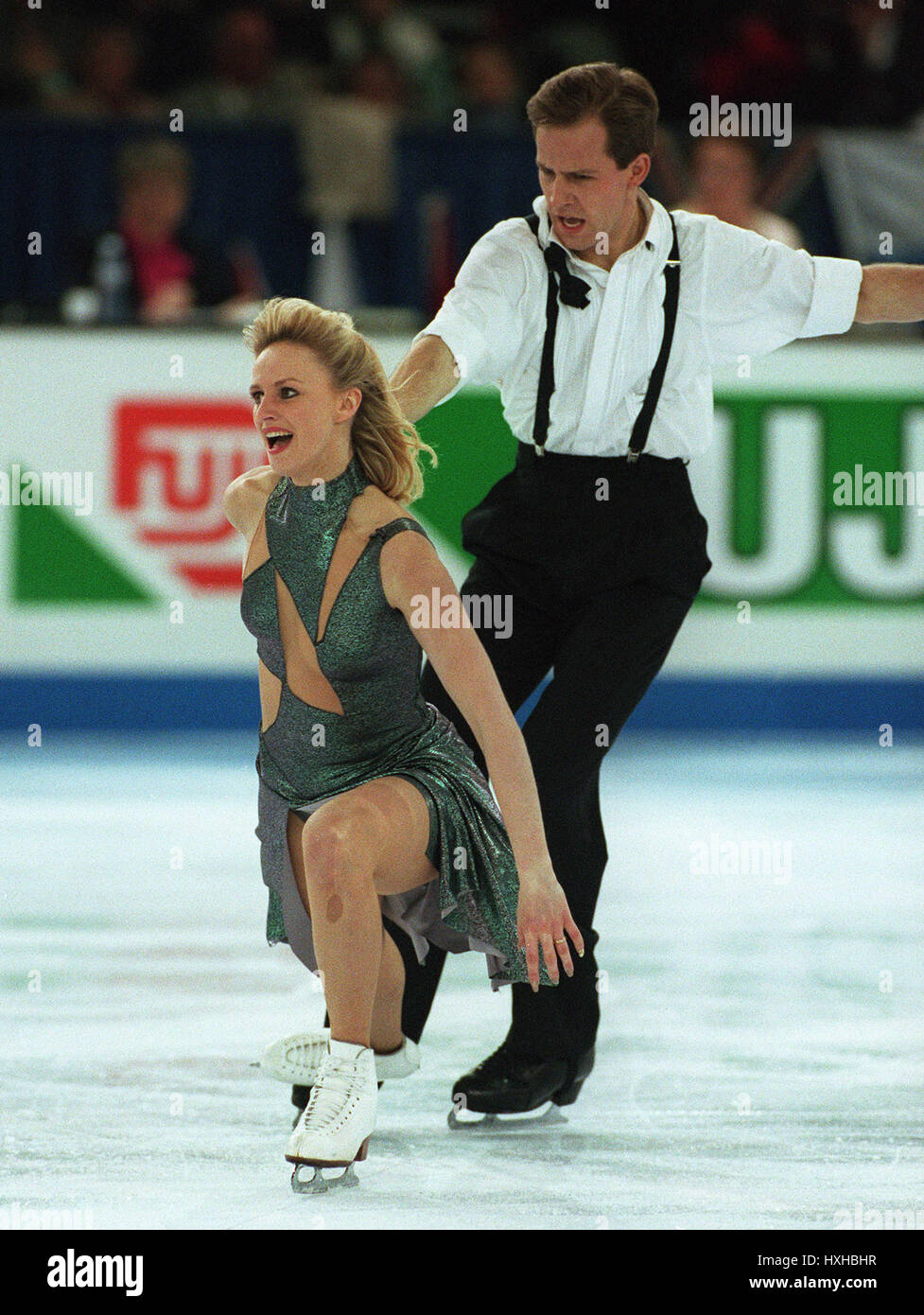 MONIOTTE & LAVANCHY ICE DANCE SKATERS 28 March 1995 Stock Photo