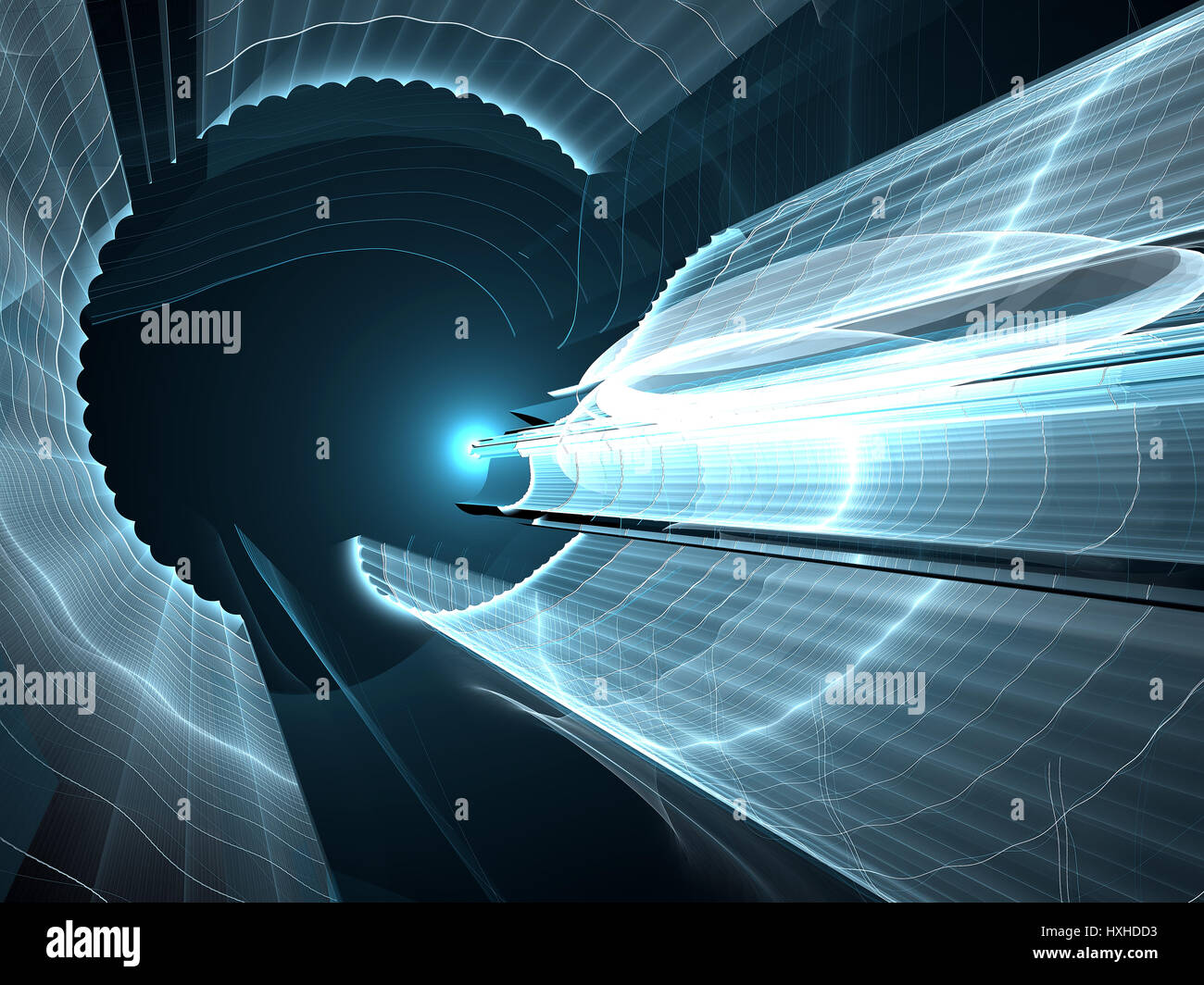 Technology tunnel - abstract digitally generated image Stock Photo
