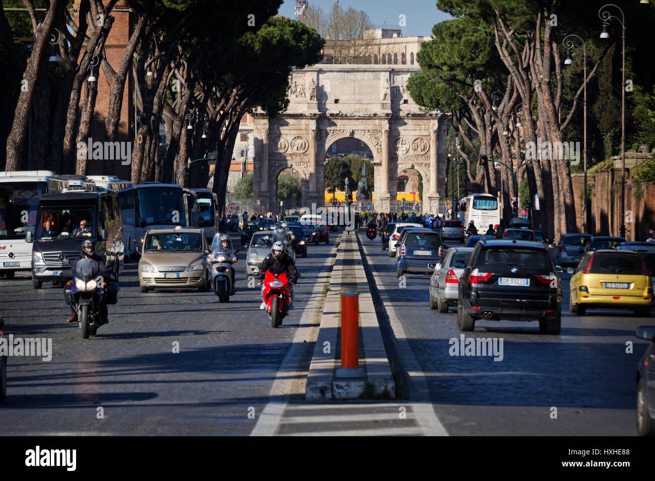 The Arch of Constantine (from Piazza di Porta Capena) Stock Photo