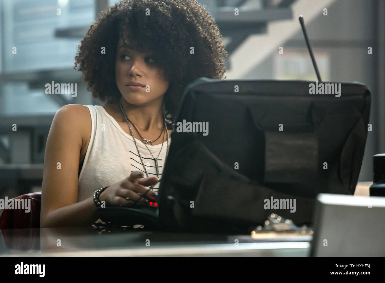 RELEASE DATE: April 14, 2017 TITLE: The Fate of the Furious STUDIO: Universal Pictures DIRECTOR: F. Gary Gray PLOT: When a mysterious woman seduces Dom into the world of crime and a betrayal of those closest to him, the crew face trials that will test them as never before PICTURED: Nathalie Emmanuel as Ramsey. (Credit Image: © Universal Pictures/Entertainment Pictures/ZUMAPRESS.com) Stock Photo