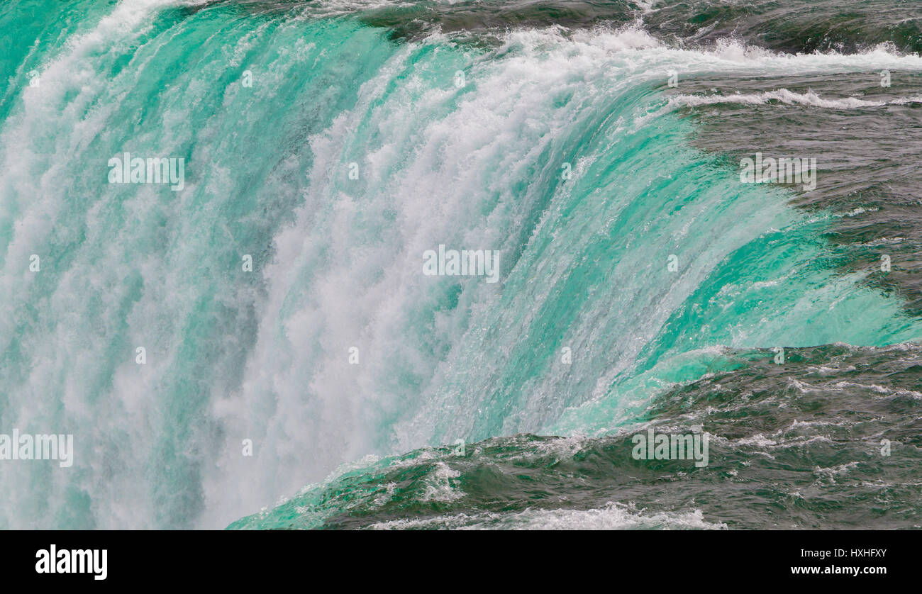 The turquoise coloured waters of Horseshoe Falls at Niagara, Ontario, Canada. Stock Photo