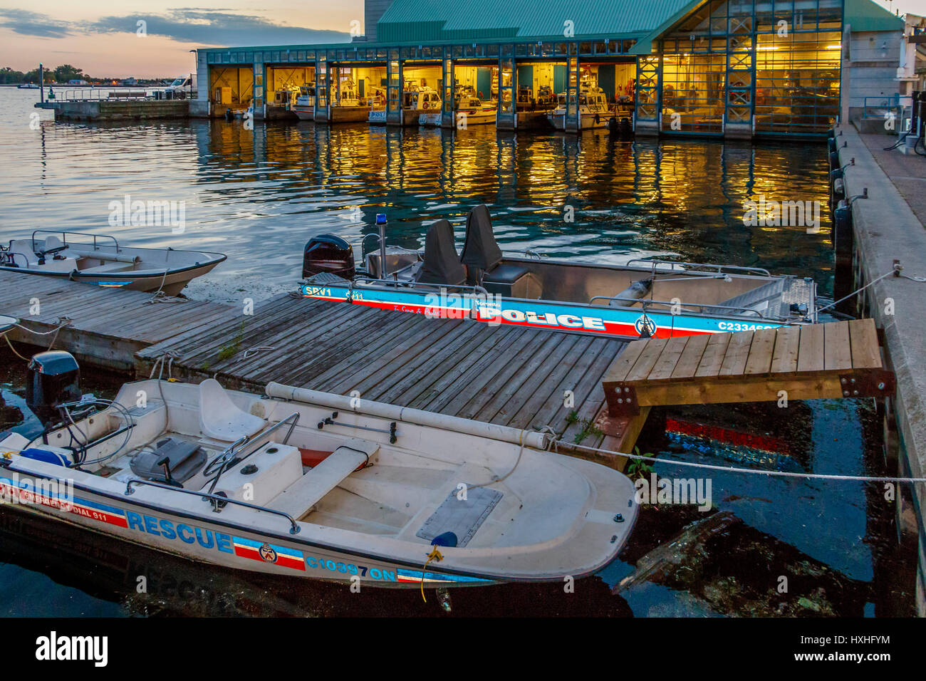 The Police Unit marina docks at Queens Quay West, Toronto, Ontario, Canada. Stock Photo