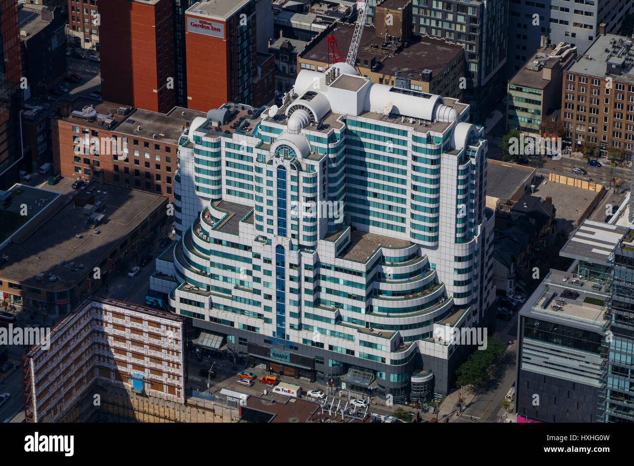 The view to Downtown Toronto and the Hyatt Hotel from the observation