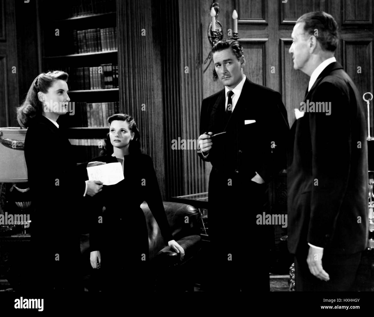 BARBARA STANWYCK, GERALDINE BROOKS, ERROL FLYNN, CRY WOLF, 1947 Stock