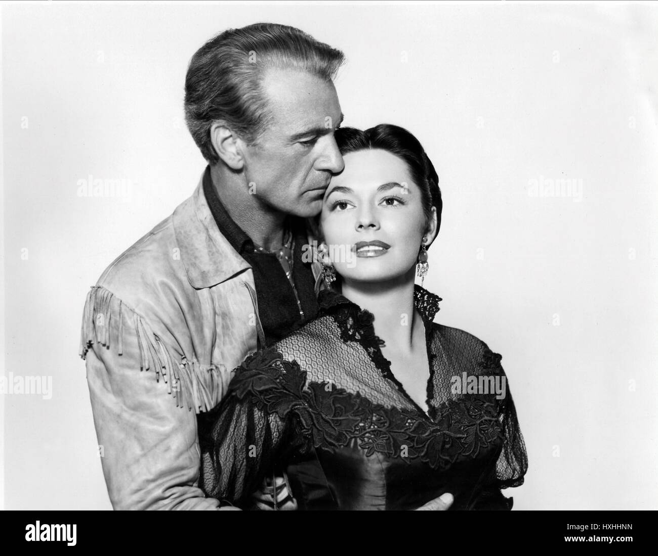 GARY COOPER, RUTH ROMAN, DALLAS, 1950 Stock Photo