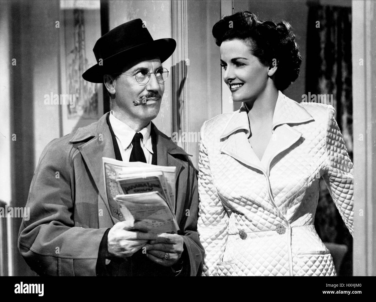 GROUCHO MARX, JANE RUSSELL, DOUBLE DYNAMITE, 1951 Stock Photo