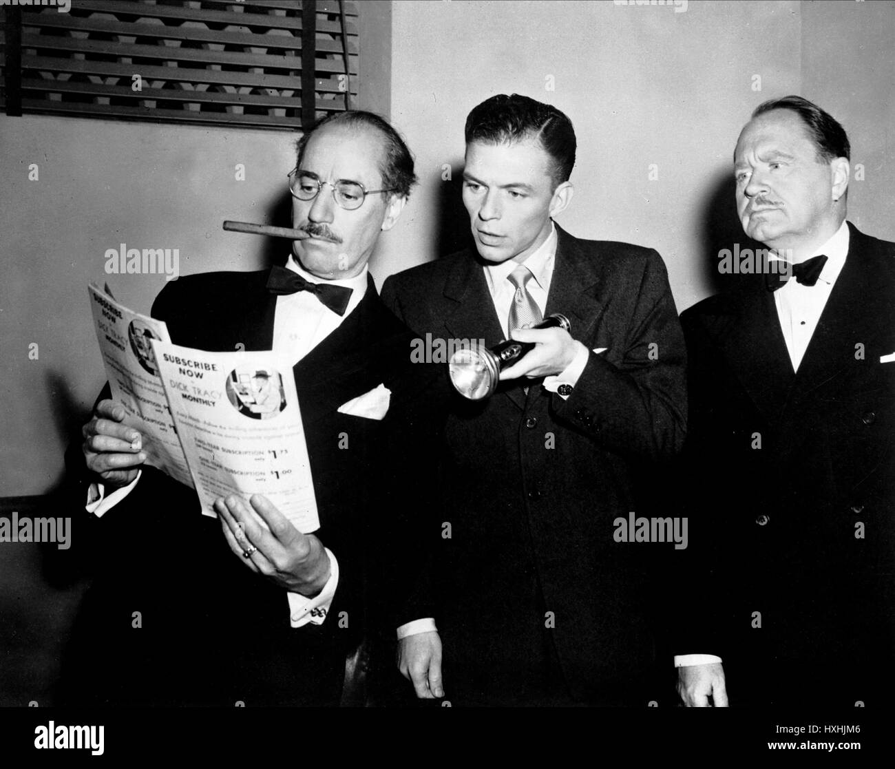 GROUCHO MARX, HOWARD FREEMAN, FRANK SINATRA, DOUBLE DYNAMITE, 1951 Stock Photo