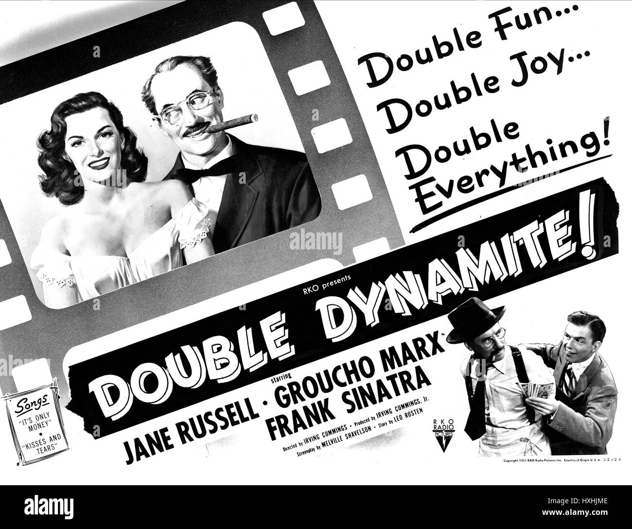 MOVIE POSTER DOUBLE DYNAMITE (1951) Stock Photo