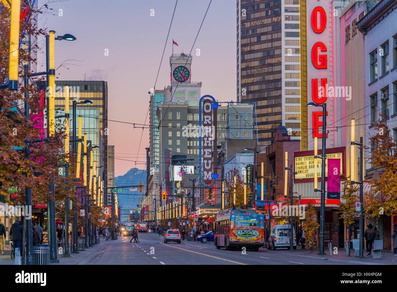 Vogue Theatre, Granville Street, Vancouver, British Columbia, Canada, Stock Photo