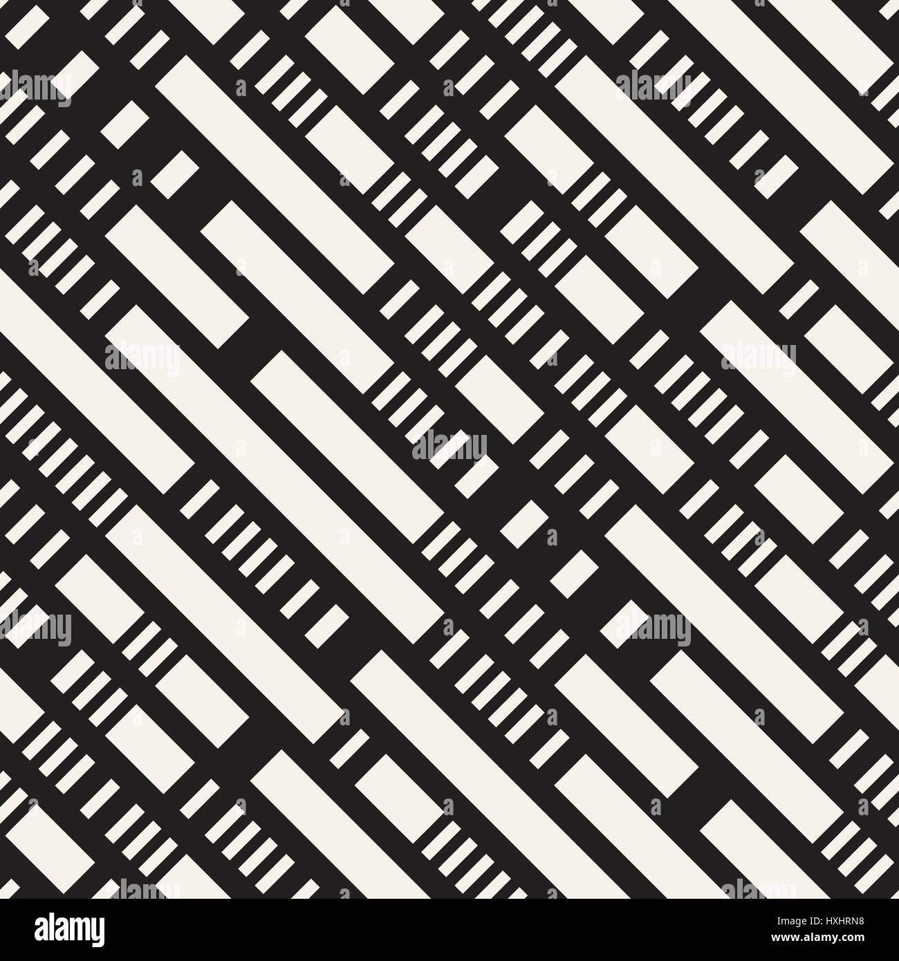 Black and White Dashed Lines Pattern. Modern Abstract Vector Seamless ...