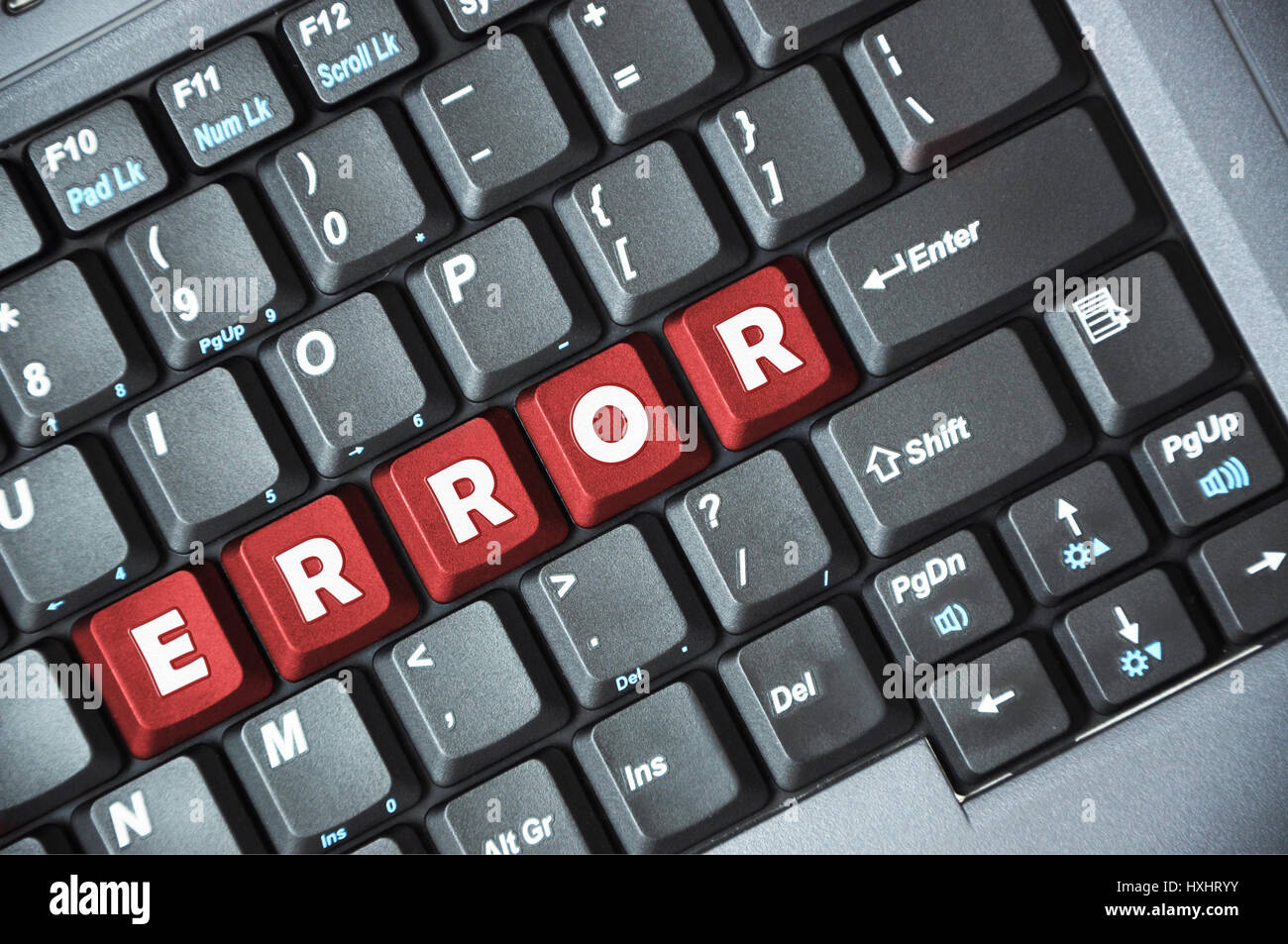 Red error key on keyboard Stock Photo - Alamy