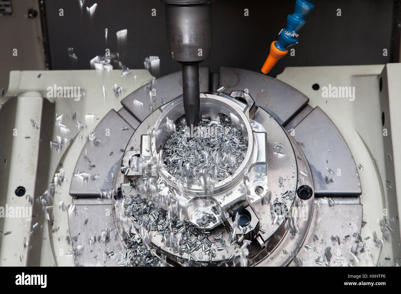 boring metal drilling drilling hole or boring detail with lubricant