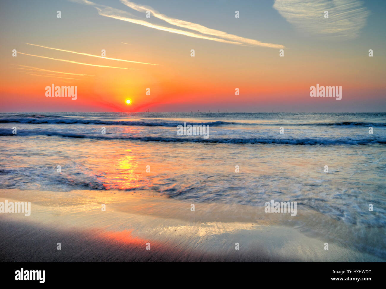 Beautiful sunrise over the sea Stock Photo - Alamy