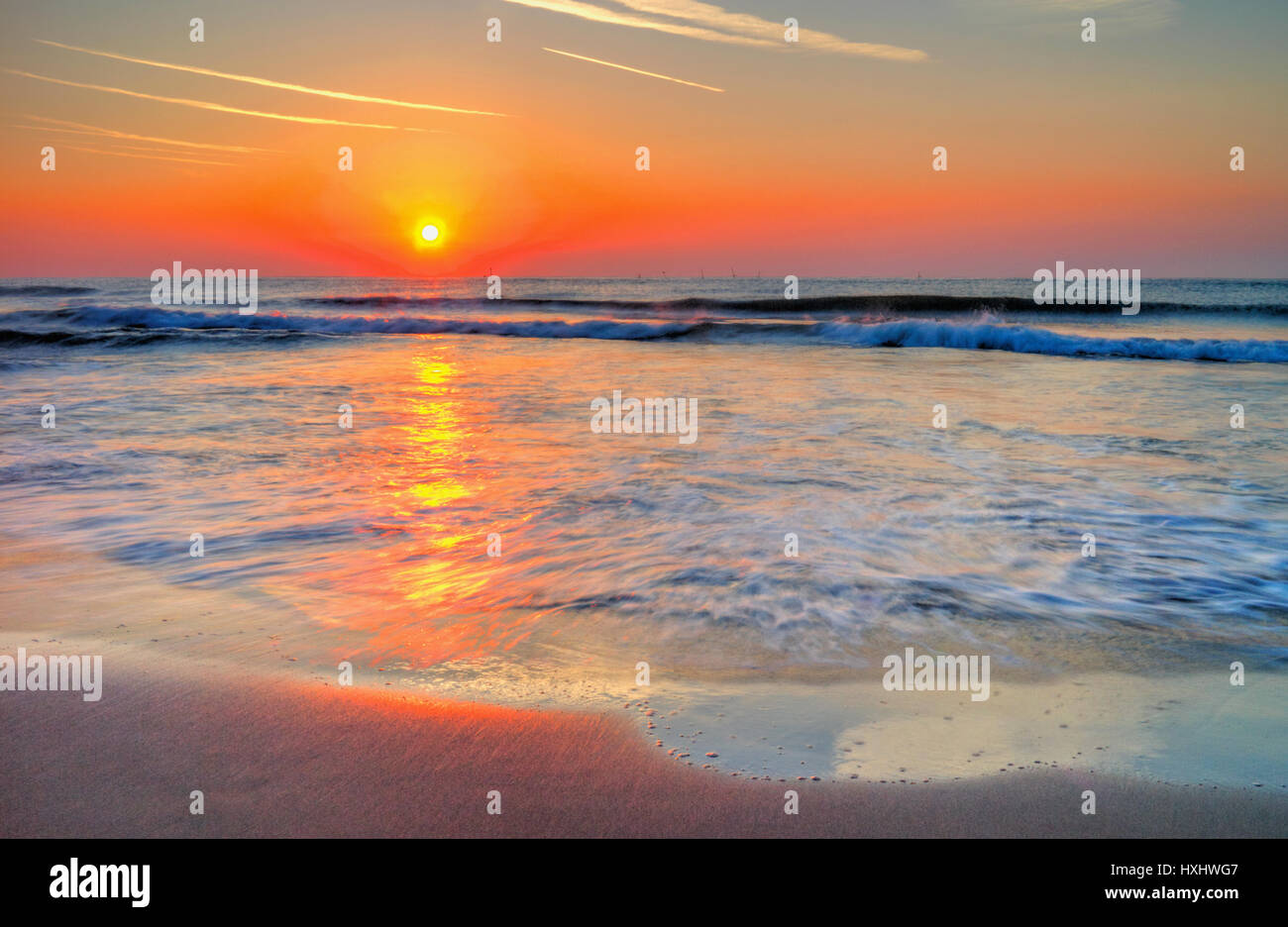 Beautiful sunrise over the sea Stock Photo - Alamy
