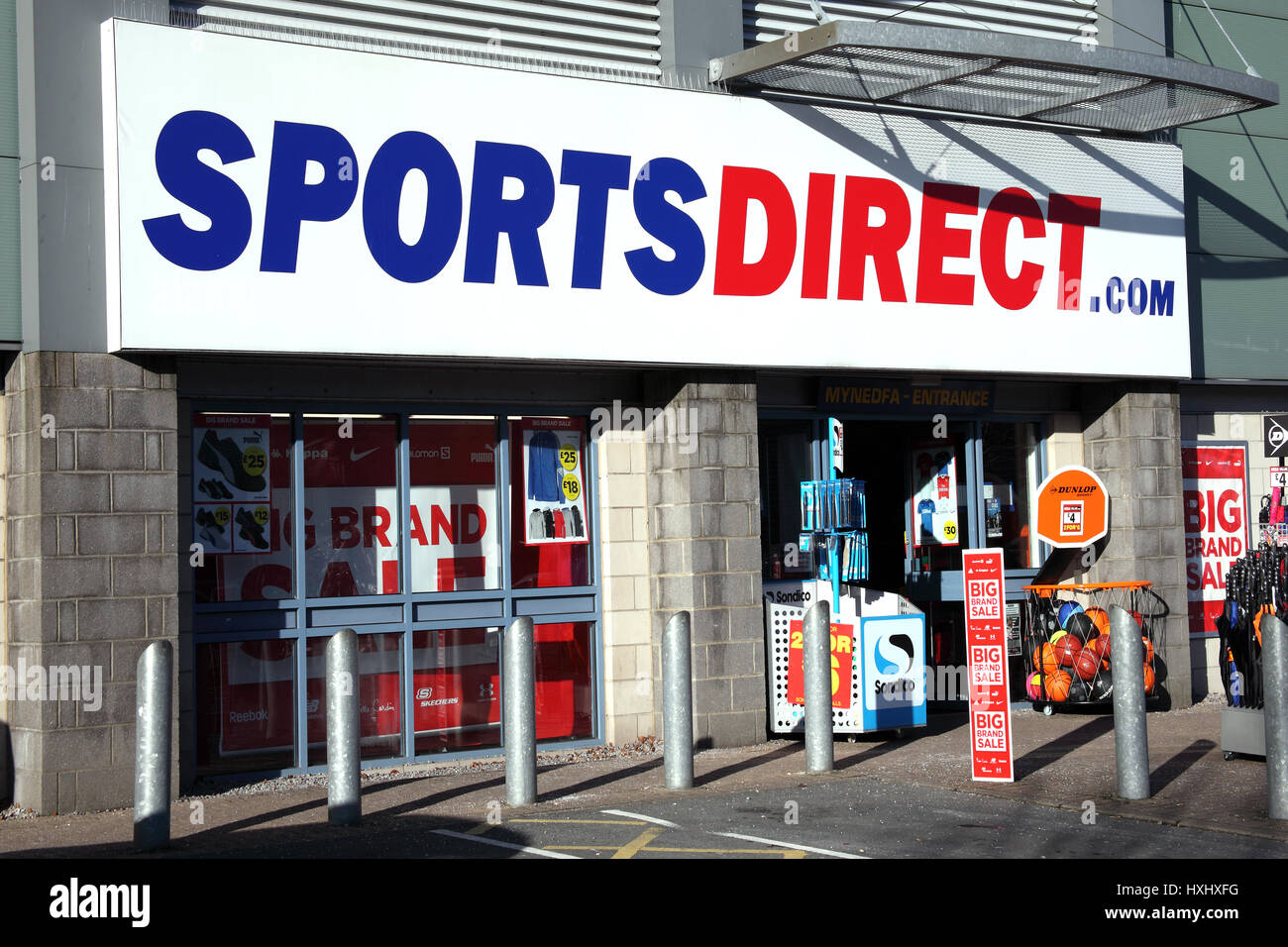Carmarthen, Wales, UK, January 2, 2017 : Sports Direct clothing store in the city centre during it's sale season Stock Photo