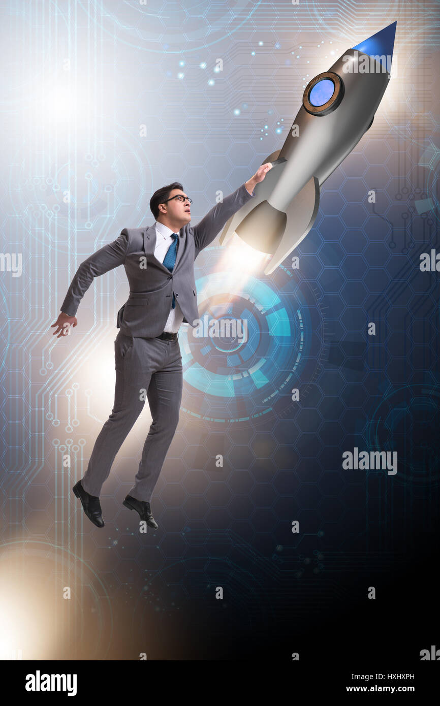 Businessman in start up business concept Stock Photo - Alamy
