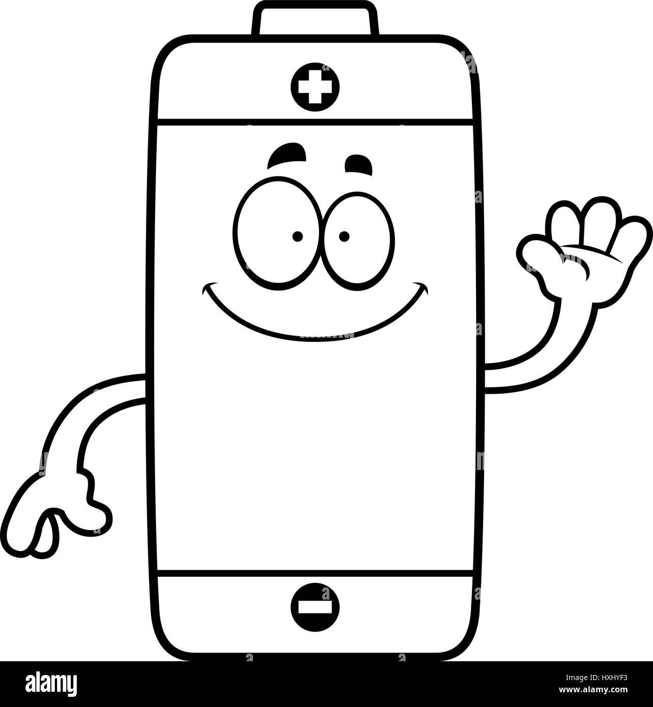 Cartoon illustration battery waving hi-res stock photography and images -  Alamy
