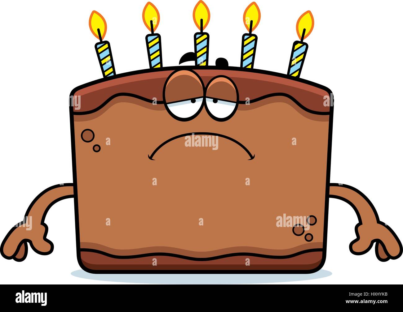 A cartoon illustration of a birthday cake looking sad Stock Vector Image &  Art - Alamy