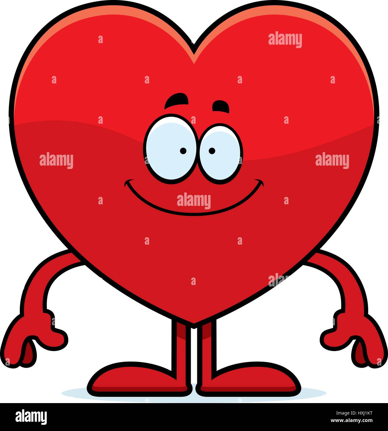 A cartoon illustration of a heart card suit looking happy Stock Vector ...